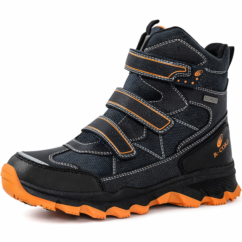 Kids Waterproof Hook-and-loop Hiking Boots Navy