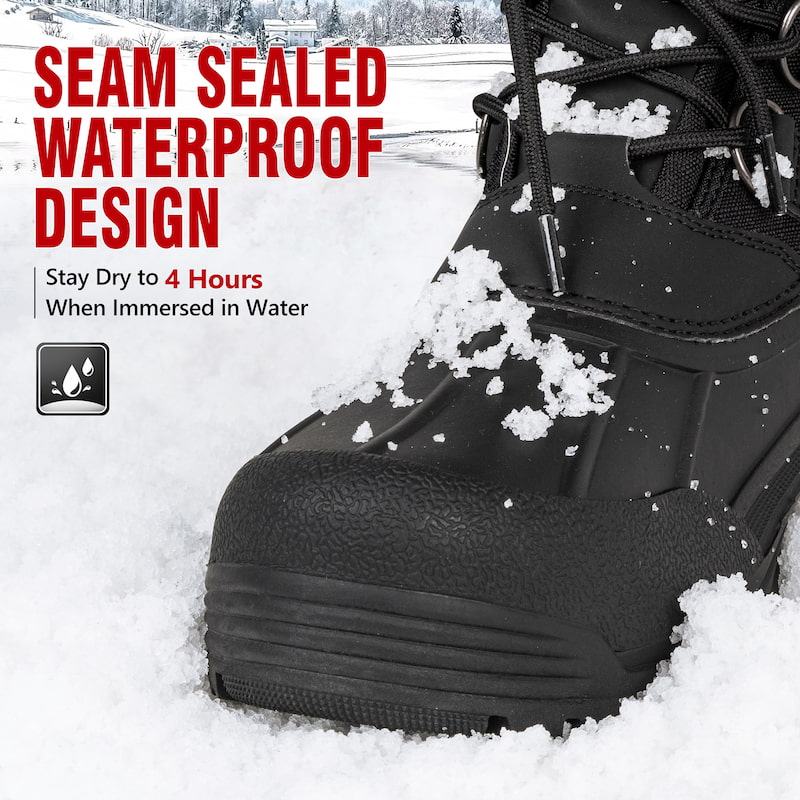 Waterproof Rubber Shell Winter Boots Men