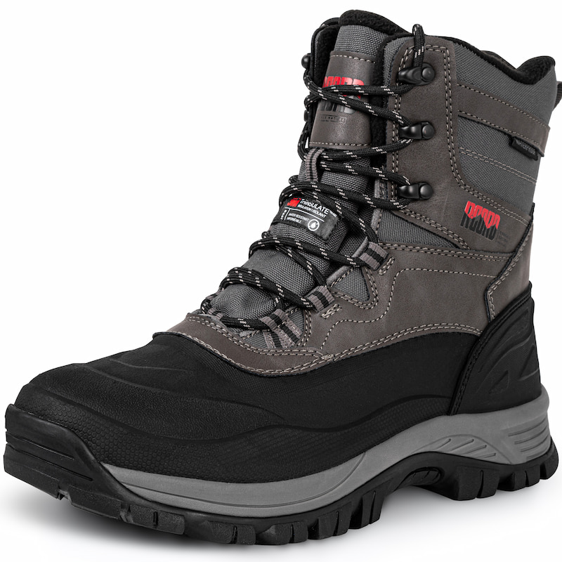 Water-resistant High-top Winter Boots Grey
