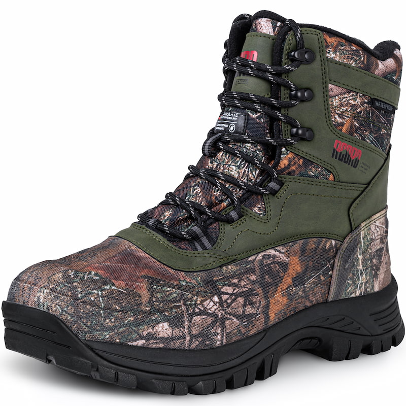 Men's Waterproof Camo Lace-up Snow Boots